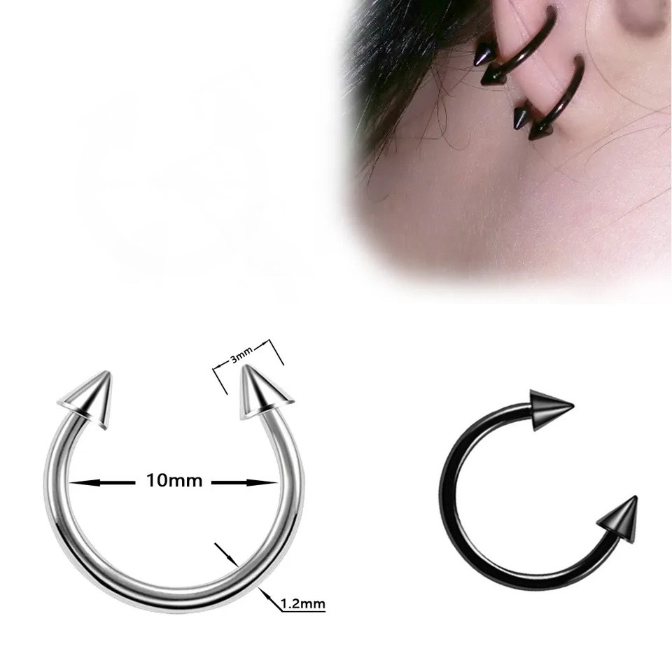 Сережки шипи пірсинг на вухо з шипами 1шт, фото 1