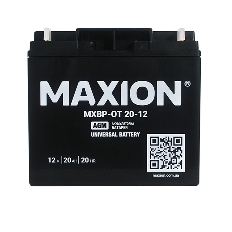 Промисловий акумулятор MAXION AGM 12V 20Ah R+ (правий +) 12-20
