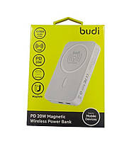 Универсальный пауэрбанк budi Magnetic Mini Wireless Power Bank 10000mAh 20W с технологией MagSafe