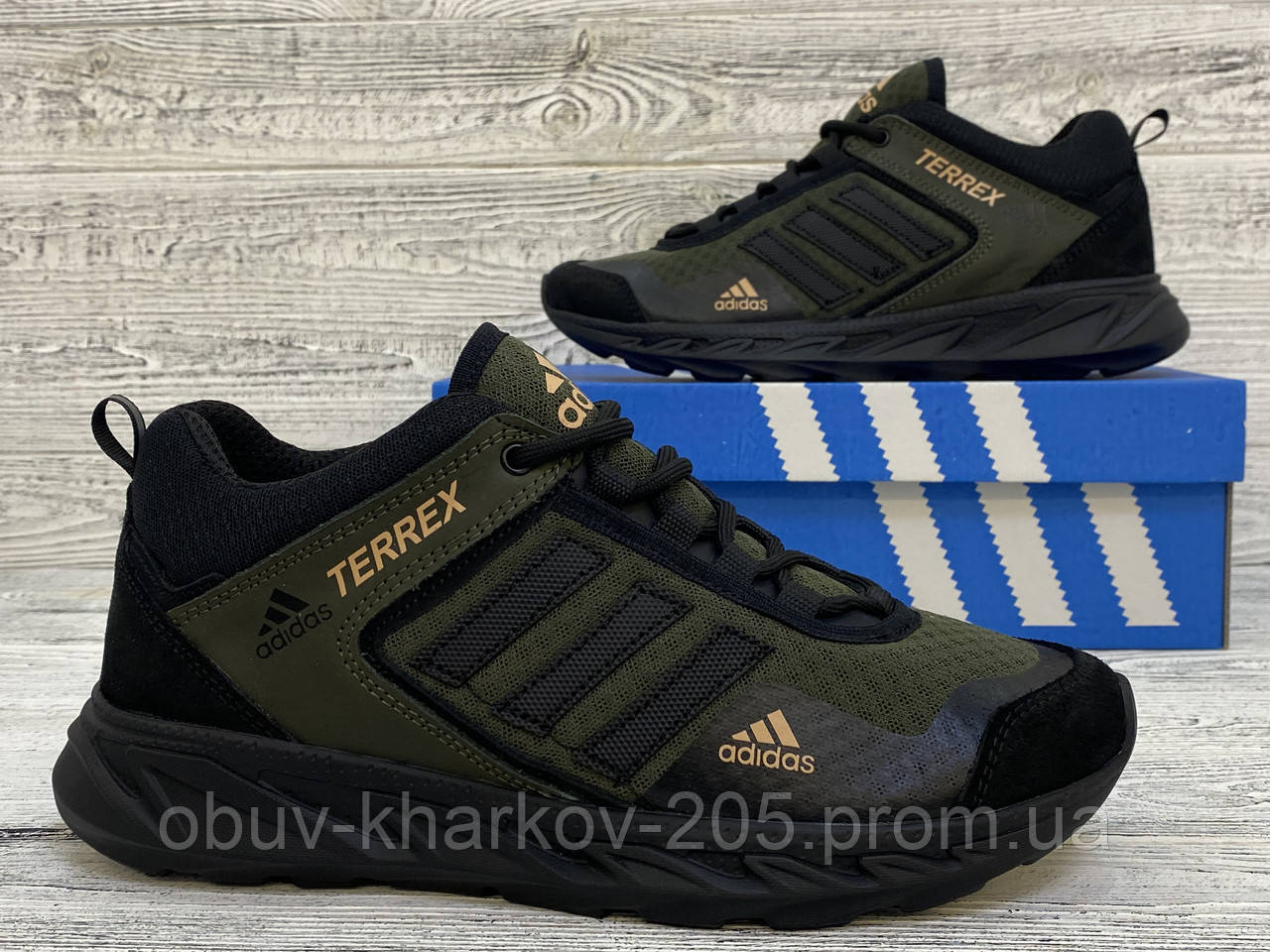 Чоловічі кросівки Adidas Terrex Адідас Терекс сітка текстиль Весна Літо. Гарантія! Колір хакі. Нова колекція