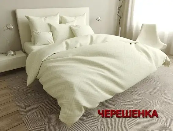 Двоспальний набір постільної білизни 180*220 з Бязі "Gold" з простирадлом на резинці №14123 Черешенка™, фото 1
