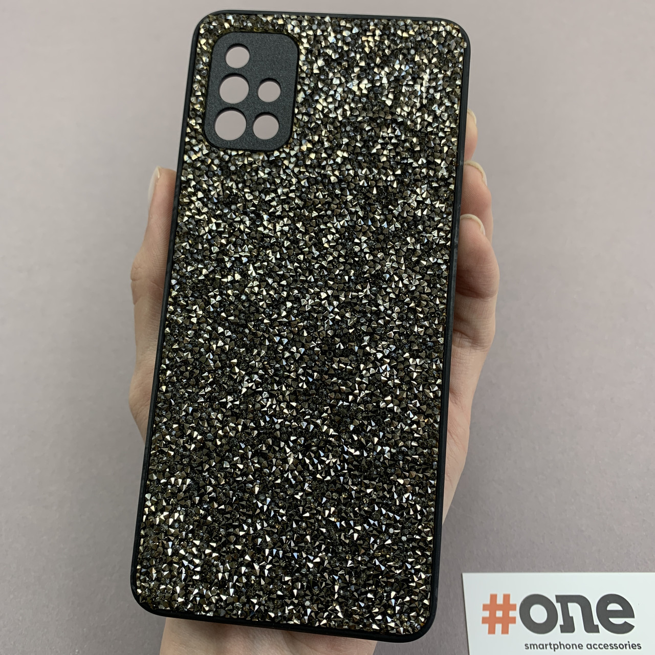 Чохол для Samsung Galaxy A51 блискучий з камінням чохол на телефон самсунг а51 чорний D8U