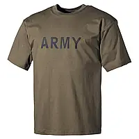 Армейская тактическая футболка оливковая/ мужская футболка MFH Army для военных/