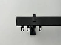 Карниз Quadrum Square line Заглушка 280 см одинарный черный матовый (кронштейн 9 см)