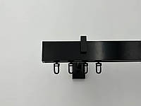 Карниз Quadrum Square line Заглушка 130 см одинарный черный глянец (кронштейн 15 см)