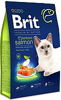 Сухой корм для стерилизованных котов с лососем Brit Premium by Nature Cat Sterilized Salmon 8 кг