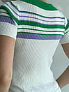 Вкорочена футболка поло зі смужками пряма в яскравих кольорах (р. 42-46) 91171109, фото 5