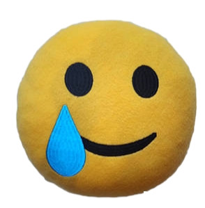 Подушка в подарунок декоративна м'яка іграшка смайлик Сміх крізь сльози Emoji дитині дівчині хлопцю в машину