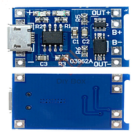 TP4056 microUSB із захистом. Зарядний пристрій для li-ion, li-pol