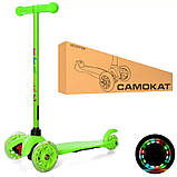 Самокат дитячий триколісний iTrike Mini BB 3-013-5-GR зі світними колесами, Салатовий, фото 2