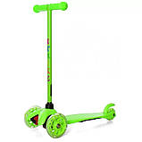 Самокат дитячий триколісний iTrike Mini BB 3-013-5-GR зі світними колесами, Салатовий, фото 6