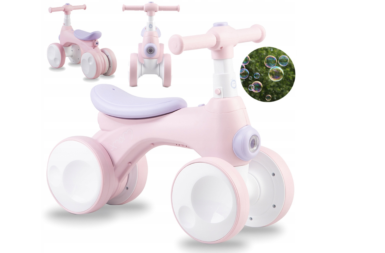 Велобіг каталка для дітей MoMi TOBIS з бульбашками рожевий ROBI00042