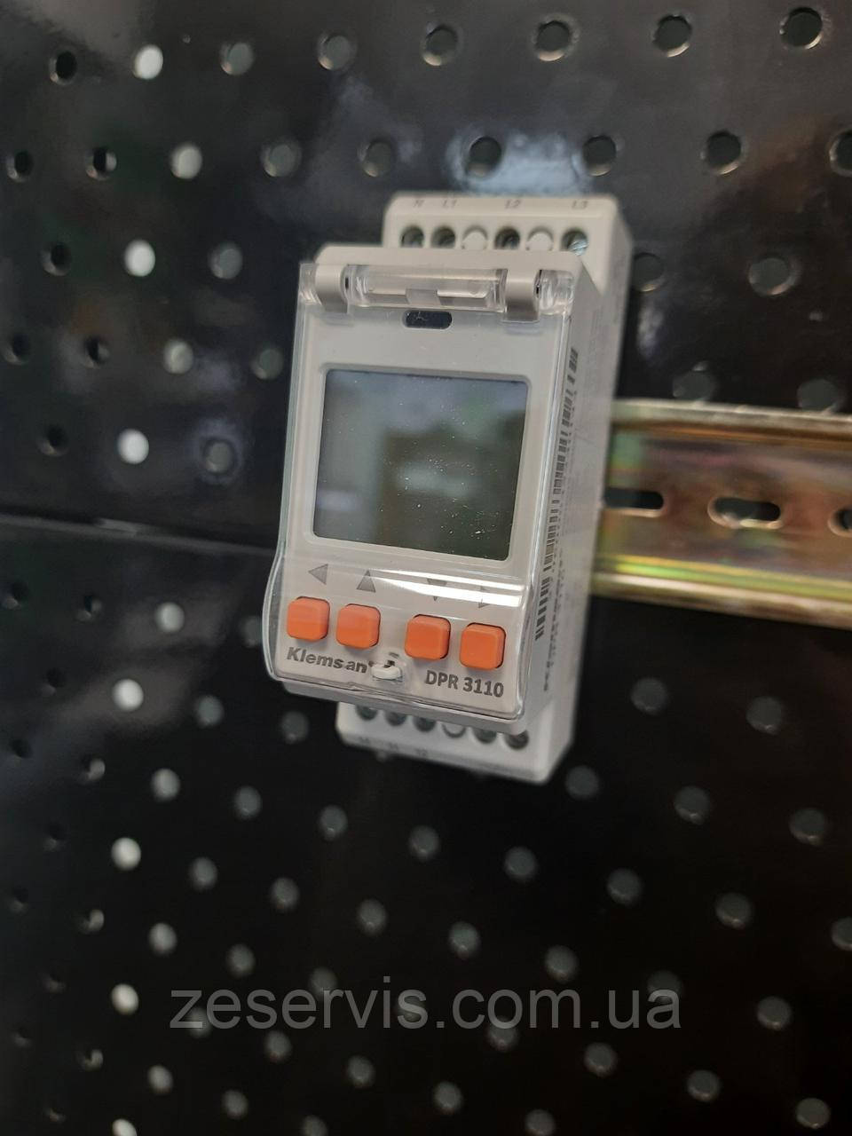 Реле захисту та контролю DPR 3110 РК-дисплей, підключенням нуля, РТС-термістором, Klemsan
