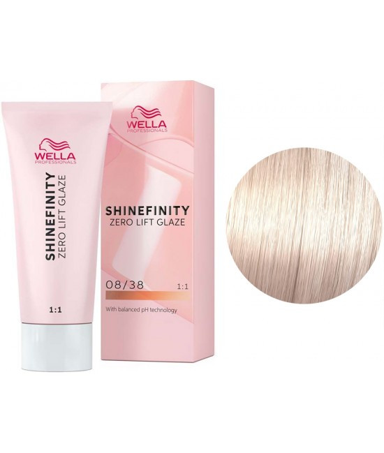 Фарба для волосся Wella Shinefinity 60 мл. 08/38 світлий блондин перлинно-золотий, фото 1