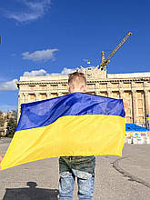 Прапор України 55х80см, з нейлону  з кишенею під прапоршток