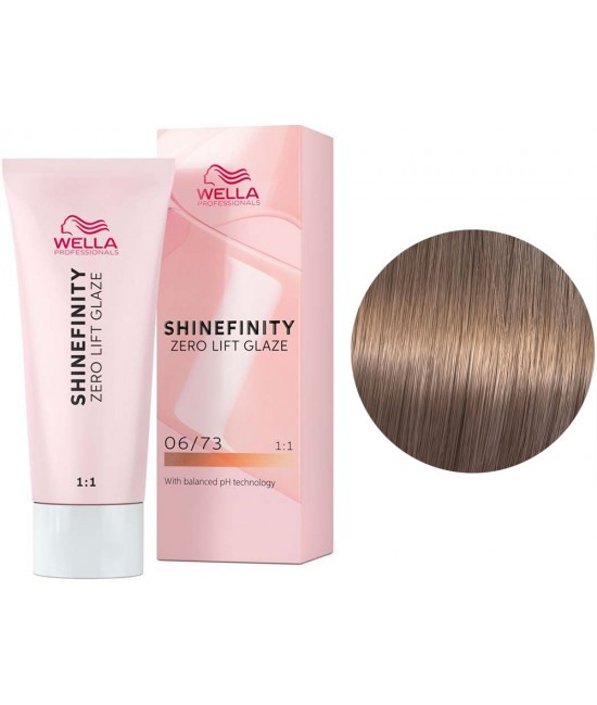 Фарба для волосся Wella Shinefinity 60 мл. 06/73 темно-русявий коричнево-золотий, фото 1
