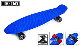 Безшумний міський легкий міцний Penny Board Nickel 27 синього кольору, Дека 70 см, трюковий