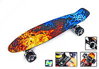 Безшумні сяючі колеса Penny Board Fish Fire and Ice Дитячий міський скейт, трюковий для підлітків