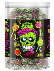 Кислі льодяники SOUR MADNESS із фруктовим смаком 10г*150 шт ТМ Argo Польща