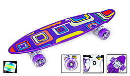 Міський Penny Board З Ручкою Picasso світні колеса Однозігнута дека зі світлими колесами PU, безшумний трюковий