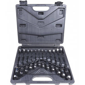 Набір ключів із тріскачкою шарнірних комбінованих 8-22мм 12од. VIKTEC - VT14125