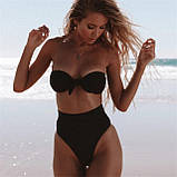 Роздільний жіночий купальник із високою талією – роздільний комплект для відпочинку на морі, зручний і стильний фасон, фото 7