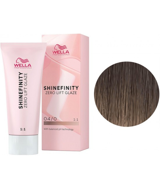Фарба для волосся Wella Shinefinity 60 мл. 04/0 середньо-коричневий натуральний, фото 1