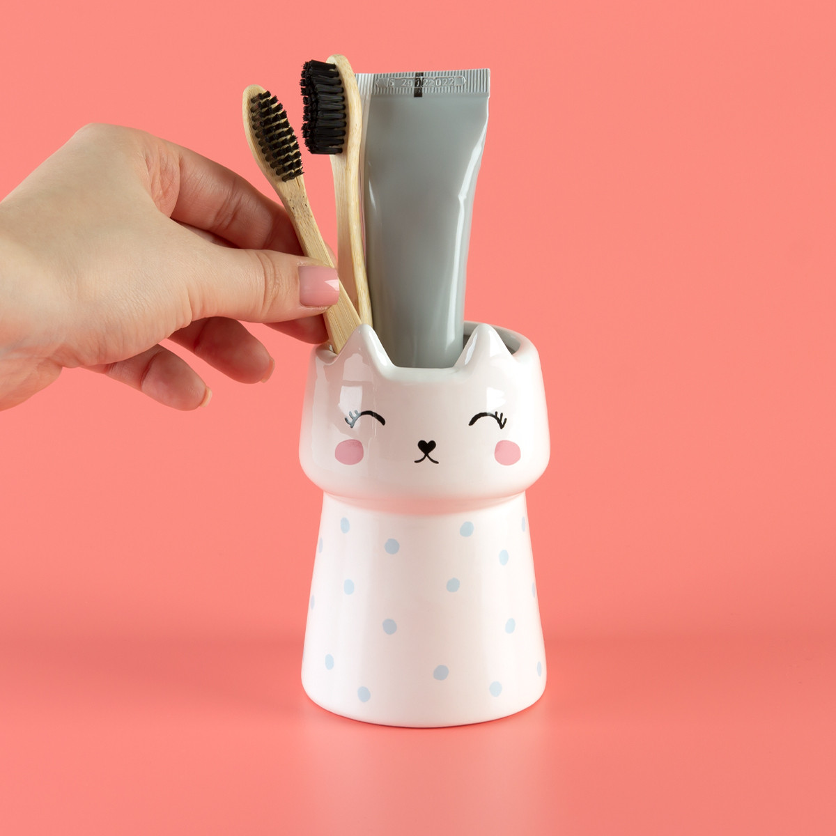 Підставка для зубних щіток і пасти CUTE CAT 250 мл 80х100 мм