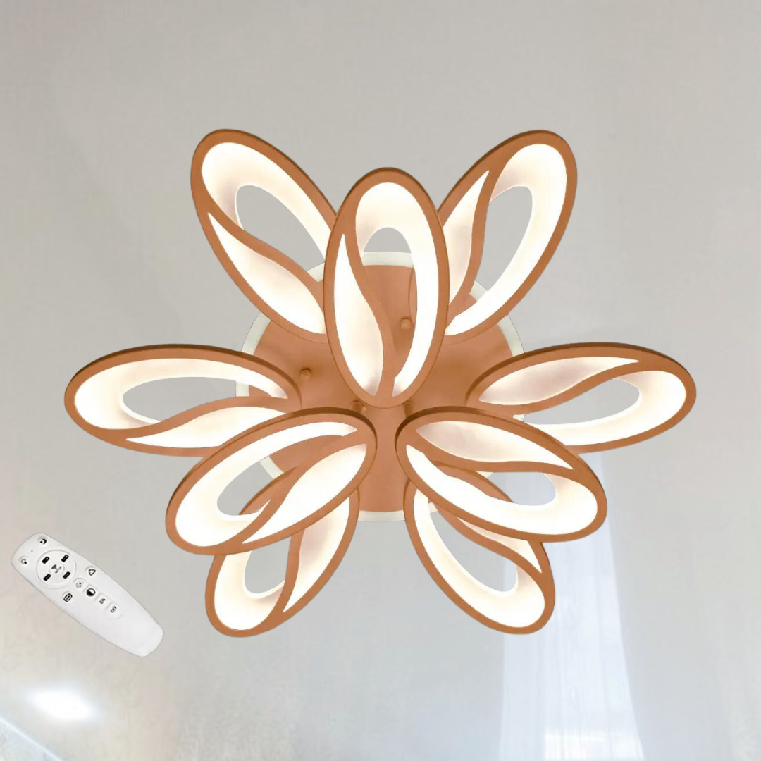 Led люстра стельова з пультом Diasha 150W до 25 кв.м колір Коричневий 8090/6+3CF 3color