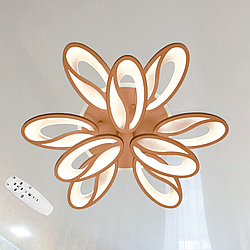 Led люстра стельова з пультом Diasha 150W до 25 кв.м колір Коричневий 8090/6+3CF 3color