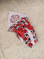 Летний хлопковый конверт на выписку для девочки, принт вышиванка с вышивкой "Наша Принцеса"