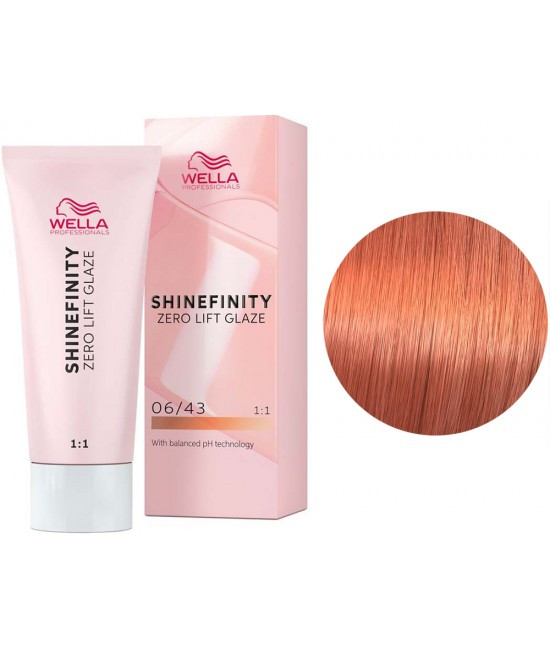 Фарба для волосся Wella Shinefinity 60 мл. 06/43 темно-русявий червоне золото, фото 1