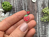 Кабошон "Полуничка блиск зі стразою" 1.3 х 1.2 см, 20 шт./пач. гуртом, фото 2