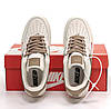 Кросівки Nike Air Force 1 low One beige бежеві взуття Найк Форси шкіряні низькі жіночі, фото 6