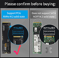 Зовнішня кишеня для M2 SSD NVMe (PCIe) USB 3.1 Type-C Blueendless 2801N Original, фото 8