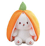 Плюшева іграшка 35 см. милий м'який фруктовий трансформується кролик Чудовий подарунок Кролик полуничка, фото 4