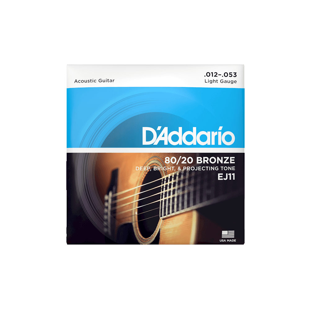 Струни для акустичної гітари D'ADDARIO EJ11 80/20 BRONZE REGULAR LIGHT (12-53)