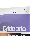 Струни для акустичної гітари D'ADDARIO EJ13 80/20 BRONZE CUSTOM LIGHT (11-52), фото 4