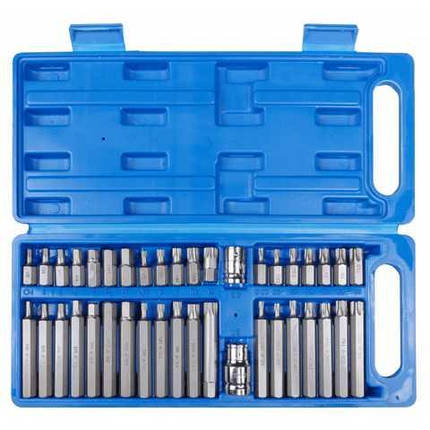 Набір біт з адаптерами 1/2 та 3/8 TORX, HEX, SPLINE 40од. VIKTEC VT13093 - VT13093, фото 2