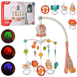 Карусель на ліжечко з підвісками тваринами HE0311-0312 музика світло