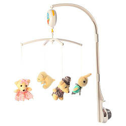 Карусель на ліжечко на батарейках D097 з плюшевими підвісками