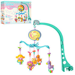 Карусель на ліжечко для малюків HL2018-7R-9R підвіски-брязкальця 5 штук музика світло
