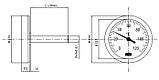 Термометр біметалічний аксіальний Arthermo 63/50-1/2- 0-120°З з гільзою, фото 2