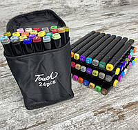 Набор двусторонних маркеров для скетчинга 24 шт/цвета Набор фломастеров для рисования Набор скетч маркеров