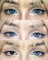 Цветные линзы для глаз Голубые контактные линзы. Кукольные голубые линзы для глаз. Голубые линзы с черным
