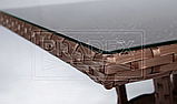 Стіл Pradex Блюз 80х80 см квадратний на ніжках металокаркас у плетінні техноротанг, фото 3