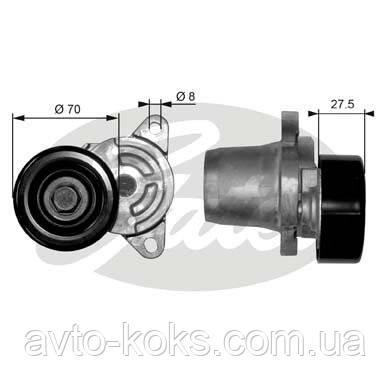 Gates T38454 Натяжний ролик Hyundai Accent Elantra Getz Santa Fe Sonata Tucson KIA CEED Sportage Cerato