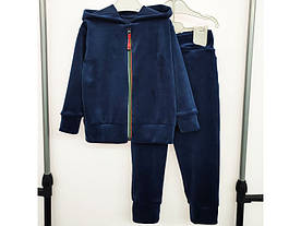 Велюровий спортивний костюм для хлопчика КС-16 синій 86-92