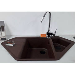 Коричнева кутова мийка Моко 1000х500х225 Adamant SPIRIT 12