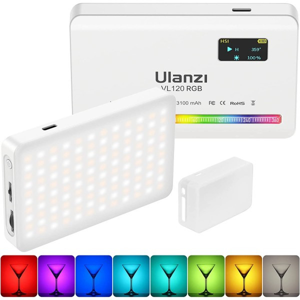 Накамерне світло RGB HUE 360 2500-9000 К Ulanzi VL120RGB White, фото 1